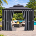 Water Proof Outside Curtains with Grommet Top for Porch, W84 x L120 Thermal Insulated Washable Light Block Outdoor Divider Drapes for Patio Gazebo Deck Pool Area Pergola Cabana (Gray, 2 Panels)