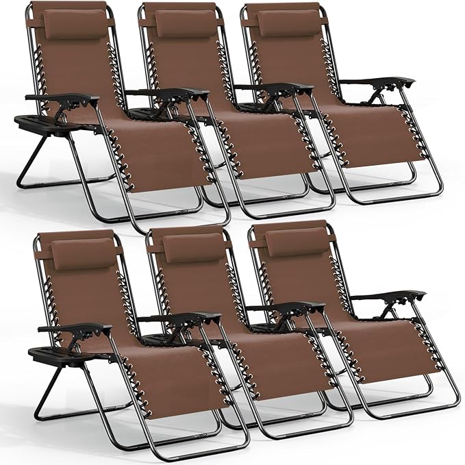 Nestl Zero Gravity Chairs Set of 6 - Brown