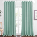 NICETOWN Patio Blackout Curtain Panels - Extra Wide Sliding Door Thermal Insulated Drape, Privacy Room Divider Curtain for Bedroom Office (Aqua Blue, 66 x 118 Inch Long)