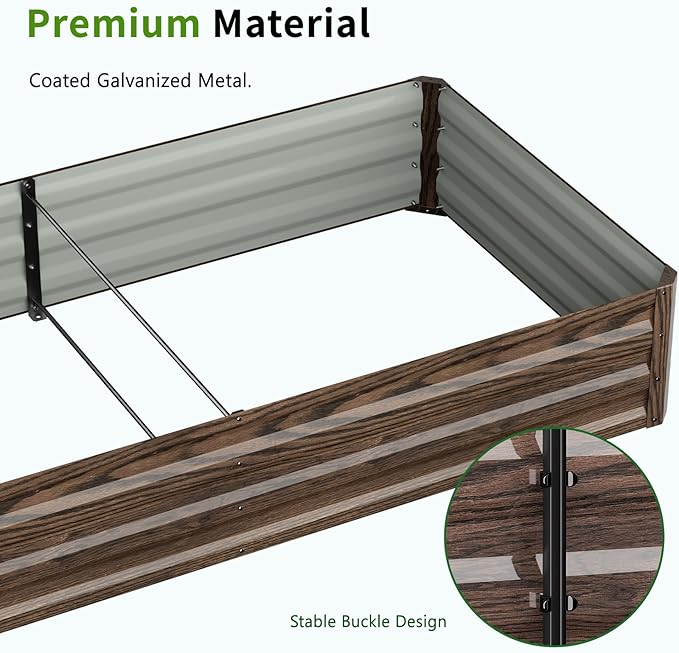 DoCred 3 in 1 Raised Garden Bed with 87in Tall Arch Trellis for Climbing Plants, Galvanized Planter Garden Box Outdoor for Gardening, Climbing Vegetables, Flower