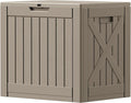 Patiowell 43 Gallon Resin Deck Box, Outdoor Storage Box for Patio Furniture, Deliveries, Pool Supplies,Waterproof and Lockable (Light-Brown)