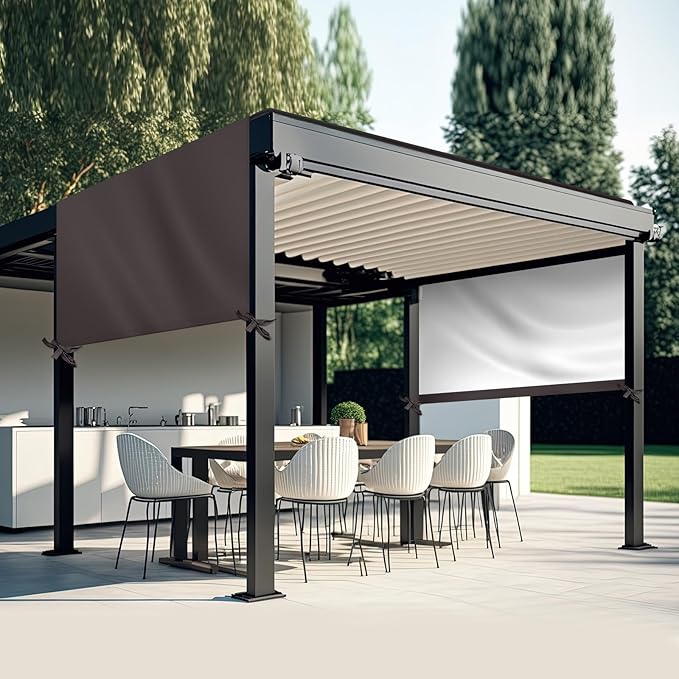 Universal Pergola Replacement Canopy Outdoor Canopy Shade Cover Waterproof Shade Top Cover for Outdoor Patio Porch Backyard(12 x 10 ft,Coffee)