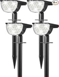 Solar Lights Outdoor Waterproof IP65, Solar Powered 76 LED 3 Lighting Modes Solar Spot Lights Outdoor for Yard Garden Landscape Pathway (Cool White, 4 Pack)
