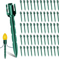 60 Pcs 5 Inch Christmas Light Stakes Universal Yard Lawn Holiday Light Stakes for C7 C9 String Lights Holders on Yards, Pathways (Green)