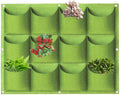 Hanging Planting Grow Bags, 12 Pockets Hanging Vertical Wall Planter Wall Mounted Grow Bag Outdoor Indoor Gardening Vertical Greening Flower Container, Planting Bags Storage Bags(0.6 m × 0.8 m, Green)