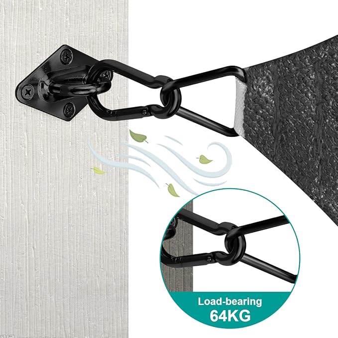 Sun Shade Sail Hardware Kit 6 Inch for Rectangle & Triangle Shade Sail Install, Stainless Steel ShadeSail Fixing Accessories for Outdoor Patio Canopy Garden, Heavy Duty Awning Attachment 40 Set