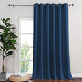 NICETOWN Room Divider Curtain 132 Inches Long, Wide Blackout Sliding Door Curtain for Bedroom, Room Darkening Privacy Window Curtain for Patio Door (1 Panel Set, Moroccan Blue, 80 x 132 Inch)
