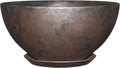 Classic Home and Garden Rosie Modern Planter w/Drainage - Contemporary Planter Bowls - Shallow Round Vases for Small Plants - Versatile Indoor & Outdoor Pots (10” Northern Lights)