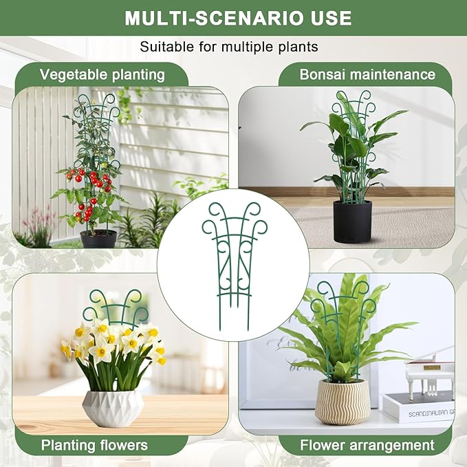 10 Pack Indoor Plant Trellis for Potted Plants, Stackable Garden Trellis for Climbing Plants Outdoor, Small Trellis for Houseplants Rose Hoya Pothos Plant Climber Support
