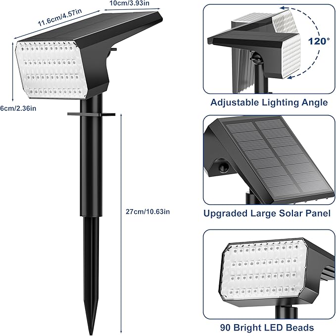 LANSOW Solar Spot Lights Outdoor Color Changing, 8Pack/7 Modes Waterproof Solar Christmas Landscape Spotlights, LED Solar Powered Flood Lights for Yard Garden Pathway Outside Halloween, Auto ON/Off