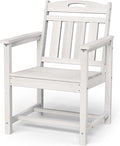 Outdoor Patio Dining Chair - All-Weather Fade-Resistant HDPE, Low Maintenance - for Garden, Backyard, Deck - White