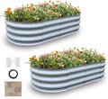 Gardmax 2 Pack Galvanized Raised Garden Bed, Lightweight Planter Boxes Outdoor with Easy Assembly, Large Garden Bed for Vegetables, Fruits, Flower Silver