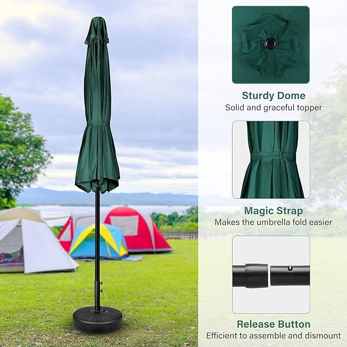 Simple Deluxe 9' Patio Umbrella Outdoor Table Market Yard Umbrella with Push Button Tilt/Crank