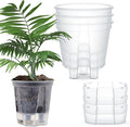 Self Watering Pots for Indoor Plants with Deep Reservoir and High Drainage Holes for Outdoor Plants and Flowers, Bare Root Planter(4.72'',Clear,3 Pcs)
