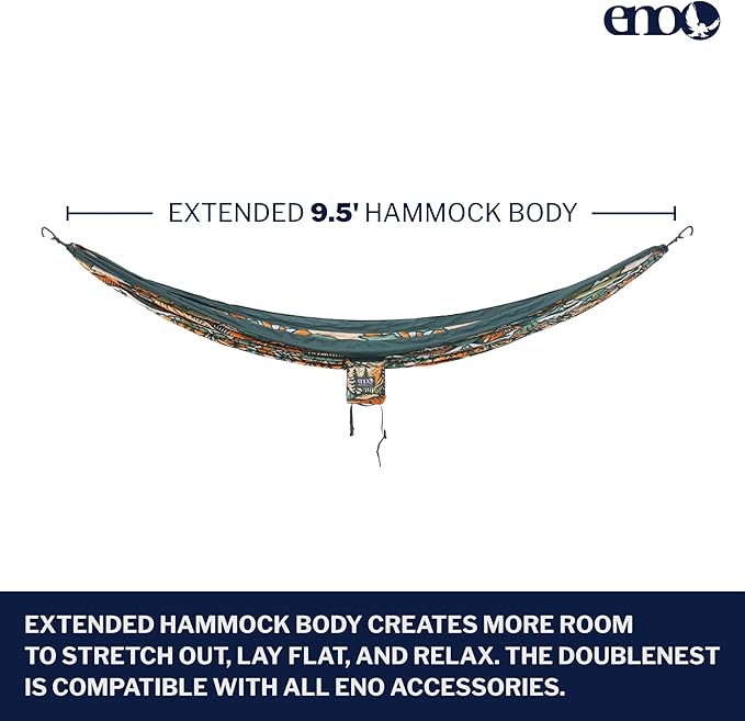 ENO, Eagles Nest Outfitters DoubleNest Lightweight Camping Hammock, 1 to 2 Person, Special Edition Colors, ATC