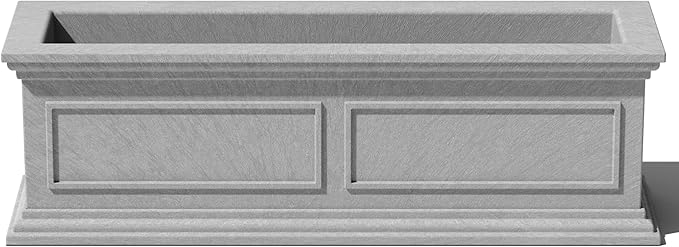 Veradek Brixton Window Box Plastic Planter - Large Rectangular Planter for Outdoor Balcony/Windowsill | Crack-Resistant All-Weather | Classic Estate Design for Flowers, Herbs, Succulents