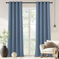 NICETOWN Blackout Drapery Curtain Panel 90 inches Long - Window Treatment Thermal Insulated Grommet Blackout Curtain/Drape for Bedroom Living Room (Stone Blue, 1 Panel, 46 by 90 inches)