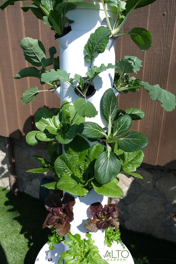 GX Hydroponic Tower | Vertical Planter Tower | Hydroponics Growing System Kit | Food Grade with 24 Net Pots (Without Lights)