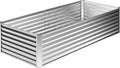 8x4x2FT Galvanized Raised Garden Bed,Planter Raised Beds-Metal Garden Box,Large Plant for Outdoor Planting, Vegetables Bed，Flower,herb-Silver
