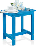 Y&M Outdoor Side Table, HIPS Adirondack Small Single Table, Waterproof Square Outside Table, Balcony Modern End Tables for Patio, Pool, Beach, Porch, Deck, Indoor or Outdoor Use, Bright Blue