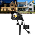 Dusk to Dawn Outdoor Lighting, 15W Spot Lights Outdoor with Photocell Sensor, 3000K Warm White Landscape Lighting IP65 Waterproof LED Spotlight for Garden Yard Flag Tree, 5.91FT Cable, US Plug