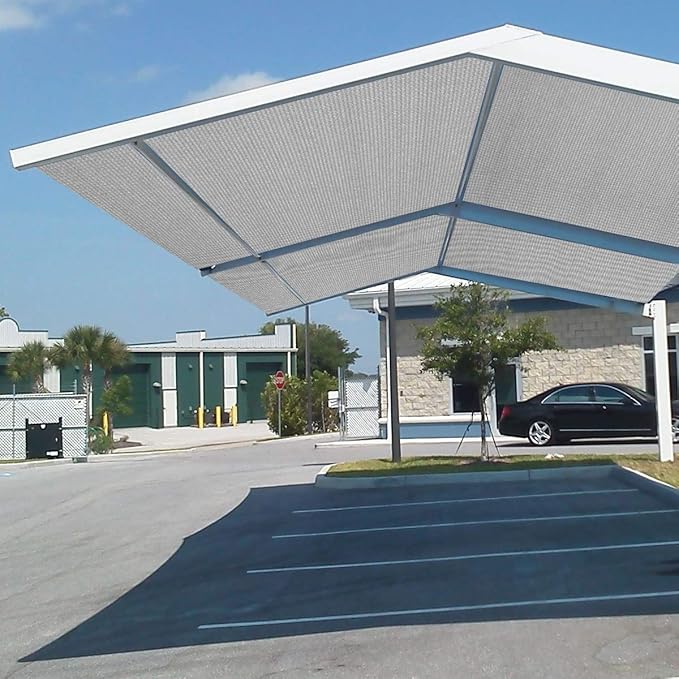 Eden's Decor Straight Flat-Edged Sun Shade Sail Rectangular 6' x 16' Grey UV-Blocking Outdoor Canopy Fabric Cloth Awning for Pergola Patio Garden Backyard Custom Size