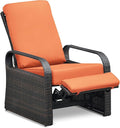 ART TO REAL Automatic Adjustable Patio Recliner Chair Relaxing Sofa Outdoor Wicker Armchair Furniture Aluminum Frame Lounge with Soft Thicken Cushion
