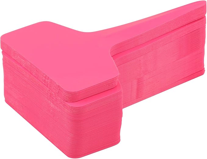 Pink Plant labels,100 Pcs 6 x10cm Plastic Plant T-Type Tags Nursery Garden Labels