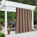 NICETOWN Bedroom Blackout Curtain for Patio Room Darkning, Rustproof Grommet Blackout Vertical Blind, Sunlight Blocking Vertical Drape for Front Patio/Hall, Tan, 1 Piece, 84" Wide, 120" Long