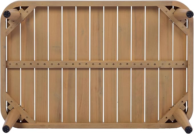 Merax 4-Piece Acacia Wood Patio Conversation Set - Curved Tub Loveseat & Chairs with Woven Rope Accents,Slatted Coffee Table & Weather-Resistant Cushions for Outdoor Deck,Garden or Balcony,Teak+ Beige