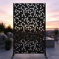 Metal Privacy Screen Outdoor 6FT – Laser-Cut Geometric Mosaic Decorative Steel Panel, Weather-Resistant Freestanding Rustproof Privacy Wall Divider for Patio, Garden, Deck & Balcony