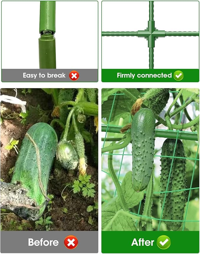 4 Pack Cucumber Trellis, Garden Trellis for Climbing Plants Outdoor, A-Frame Cucumber Trellis for Raised Bed, Plant Grow Support for Tomato, Squash, Vegetable, Flower(33"x47"x4Pcs)