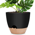 12 inch Large Self Watering Plant Pots, Flower Pots Planters with Multi Mesh Drainage Holes for Indoor Outdoor Garden Plants and Flowers.（Black）