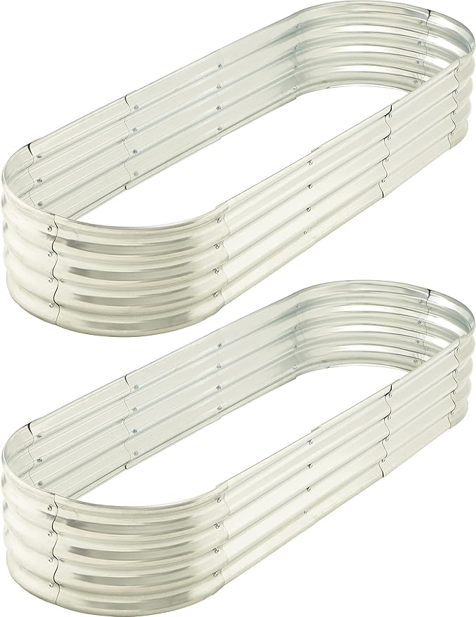 6 ft x 2 ft Raised Garden Bed Metal Elevated Planter for Vegetable Flower Herb (2pk)