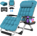 Suteck Oversized Zero Gravity Chair,33In XXL Outdoor Recliner Chair w/Removable Cushion&Headrest, Camping Lounge Chair w/Upgraded Lock&Footrest, Reclining Patio Chairs for Indoor Outdoor,500LBS