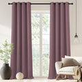 NICETOWN Blackout Drapery Curtain Panel 90 inches Long - Window Treatment Thermal Insulated Grommet Blackout Curtain/Drape for Bedroom Living Room (Dry Rose, 1 Panel, 46 by 90 inches)
