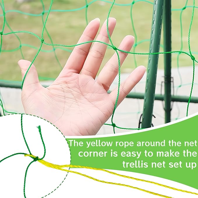 6.5x10FT Plant Trellis Netting,Garden Climbing Grow Net Heavy Duty Polyester Square Mesh Nets for Vining Plant,Tomato,Cucumber,Grape,Fruits,Vegetable