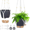 Hanging Planter Self Watering 8 Inch, 2 Pack Hanging Baskets for Plants, Hanging Flower Pots with Drainage Hole & 2 Kinds of Plant Hangers for Garden Home Decor (Black, 8 inch)