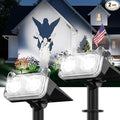 LETMY Solar Spot Lights Outdoor Waterproof with Bigger LED, Auto ON/Off 135°Adjustable Solar Lights Outdoor, 2-in-1 Wall Lights & 2 Modes Landscape Spotlights for Tree Yard Pathway Garden Decor 2Pack