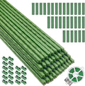 Garden Stakes Kit, 40 Sets 16 inch 0.43" in Diameter Steel Plant Stick Support (with Accessories Total 91 pcs), DIY 3ft 4ft 5ft 6ft 7ft Sturdy Tomato Stakes for Indoor & Outdoor Gardening Supplies