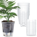 Self Watering Pots for Indoor Plants with Deep Reservoir and High Drainage Holes for Outdoor Plants and Flowers, Bare Root Planter(4.72'',Clear,9 Pcs)