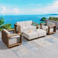 Sectional Outdoor Patio Furniture,Outdoor Rattan Wicker Sectional Sofa with 10''Ultra-Thick Cushions,All Weather Patio Conversation Set for Lawn Garden Backyard,Beige