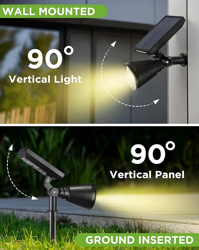 InnoGear Solar Lights Outdoor Waterproof Solar Garden Light for Outside Yard Landscape Lighting Pathway Spot Lights Spotlight Wall Light Auto On/Off, Warm White