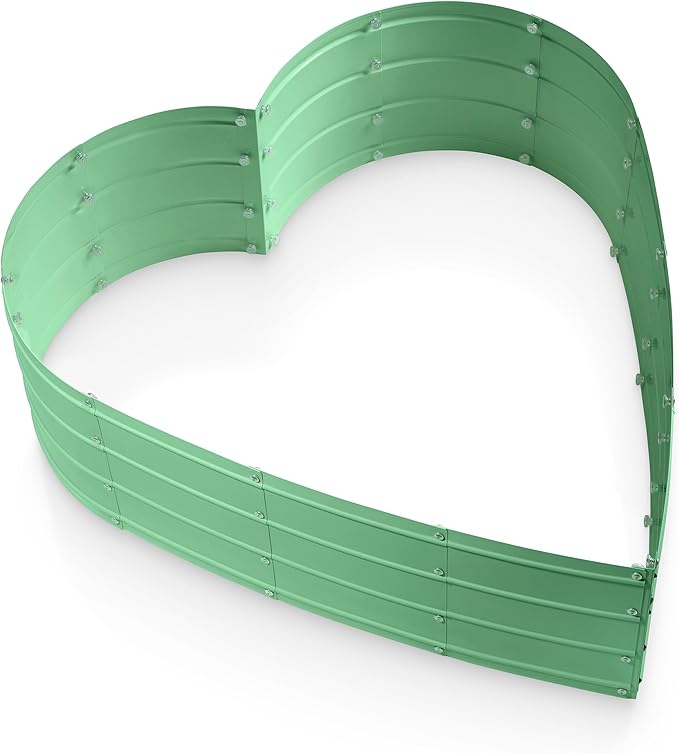 Plant & Plot Galvanized Raised Garden Beds Outdoor // Planter Raised Beds for Gardening, Vegetables, Flowers // Large Metal Garden Box (Light Green) // Tool-Free Assembly