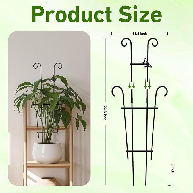 23in Plant Trellis Indoor, Trellis for Potted Plants with Butterfly, Garden Trellis Climber Support for Climbing Plants Pothos Hoya Vine