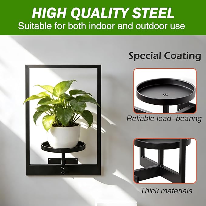 Wall Hanging Plant Stands Planter Shelves, Indoor Outdoor Window Plant Hanger Decor for Living Room Entryway (White 3-Pack)
