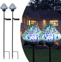 Solar Outdoor Lights Decorative Solar Glass Mushroom Lights Waterproof LED Waterproof Garden Stake Light for Walkway Pathway Lawn Patio Yard Decorations 2 Pack Multi