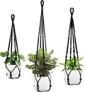 Macrame Plant Hanger - Fits 4 to 15 inches Pots for Indoor Outdoor, 43"/35"/29" Different Sizes Set, Black (POTS NOT Included)