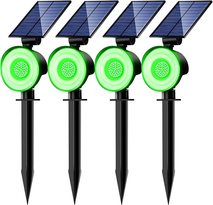 nipify 4 Pack Solar Lights Outdoor Waterproof, 53 LED Solar Spot Lights with 3 Modes Landscape Spotlights for Outside Garden Yard Trees