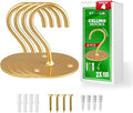 Ceiling Hooks for Hanging Plants- 4pcs 2.56 inches Heavy Duty Powder Coated, Gold Hanging Hooks for Bird Feeders, Planters and Wind Chimes